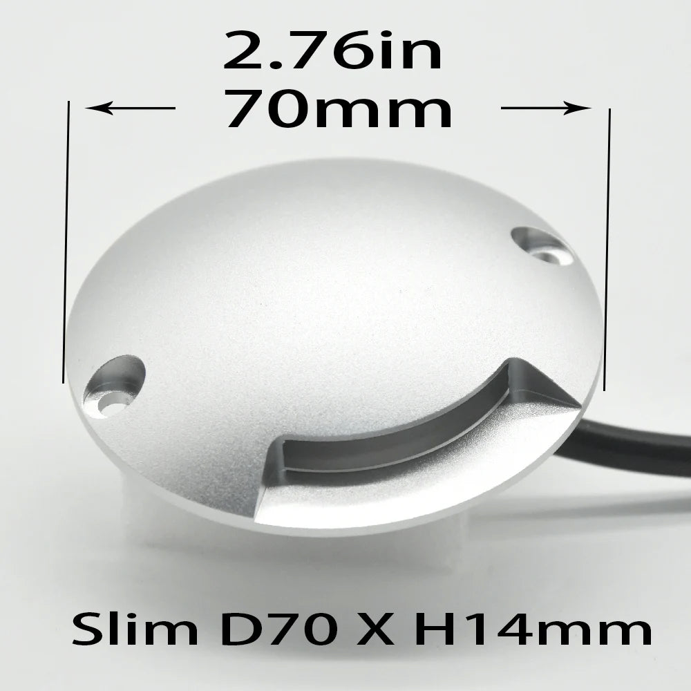 DC 12V 24V 1W 2W Ultra-Thin LED Surface Spotlight IP67 OSRAM PWM Dimmable D70mm 14mm