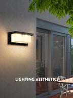 20W IP65 LED Outdoor Wall Lamp Radar Motion Sensor 3-6m AC 85-265V Black Porch Garden