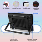 RGBCW Smart LED Flood Light 30W 60W 100W App Remote IP66 US Plug 110-130V Outdoor Garden