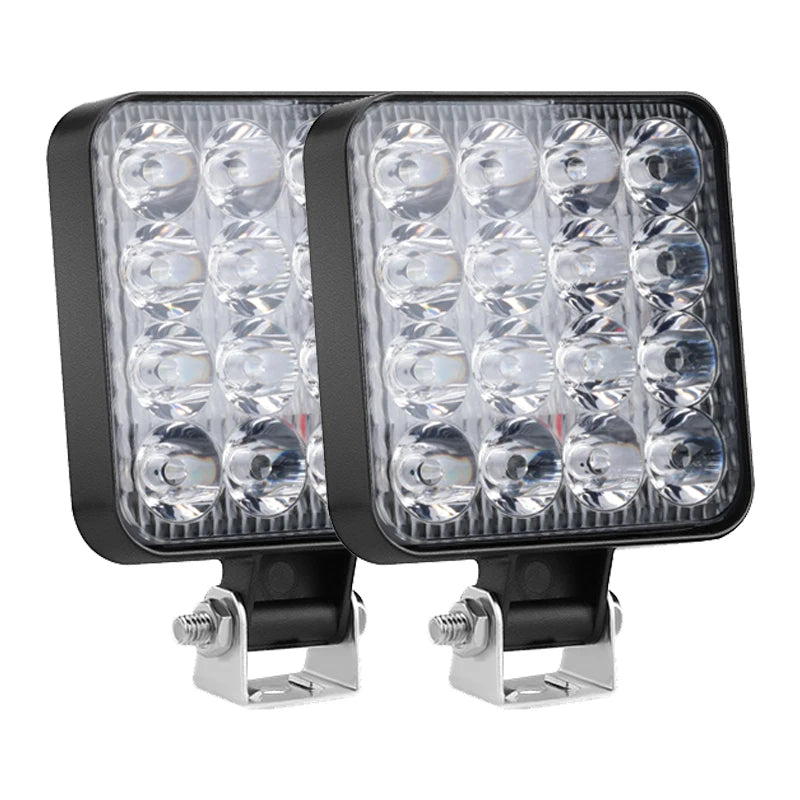 48W LED Work Light Bar Combo Beam 6500K IP65 DC 12-24V Stainless Bracket Offroad ATV Truck