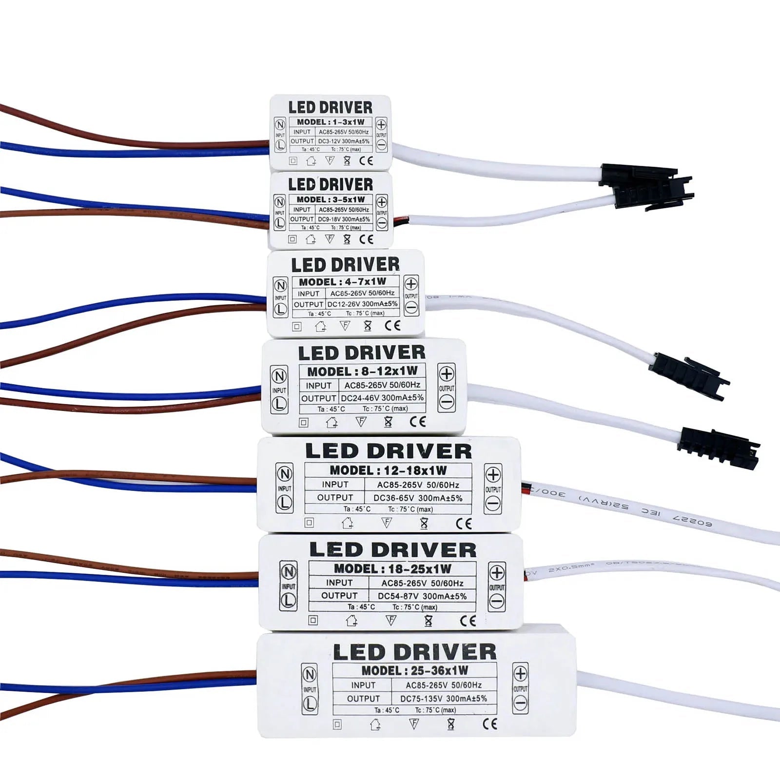 Isolated Constant Current LED Driver 280-300mA 1-3W to 25-36W AC 85-265V Aishi IC OVP