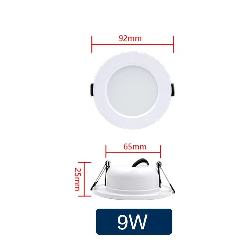 LED Recessed Downlight 5W 9W 12W 15W 18W Epistar DC12V DC24V AC110-220V 120° 2-Year