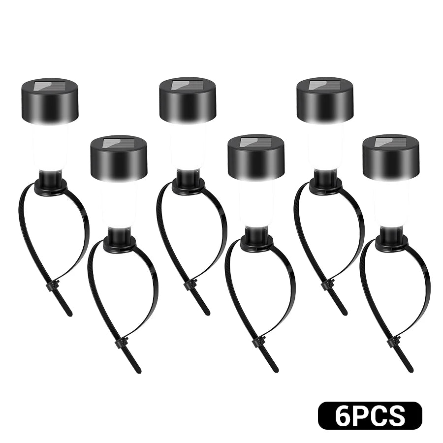 Solar LED Pool Railing Light IP44 Multi Color Auto Dusk to Dawn Adjustable Strap Mount Outdoor Garden Fence Path 6 Pack