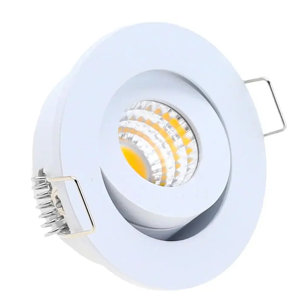IP65 COB LED Recessed Downlight 3W 60 Degree 280lm CRI 80 D50 x H20mm 42mm Cutout Dimmable AC 85-265V or DC 12V Warm White Natural White Cool White