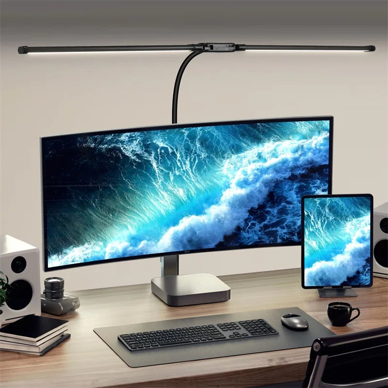 Double-Head LED Desk Lamp 24W USB DC 5V 10 Dimming Levels 3-CCT CRI 90+ 360° Gooseneck