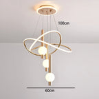 Modern 3D Acrylic LED Pendant Chandelier 75W 2200lm Dual-Mode Dimmable 50cm AC 90-240V