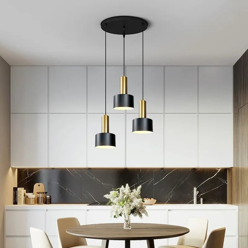 Nordic Minimalist E26 E27 Pendant Lamp Brushed Nickel 6 Colors 1.2m Cord AC 90-260V Bedroom