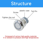 Metal Push Button Switch 12 16 19 22mm IP65 Self-Reset Self-Lock LED 3-220V NO NC CCC