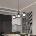 Modern Glass Ironware Pendant Chandelier 3-4 Heads 30-40W Dimmable Remote AC 90-265V