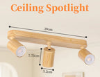 Wood Grain GU10 LED Ceiling Spotlight 25W Max 350 Degree Horizontal 90 Degree Vertical Adjustable AC 85-265V Single or Double Head Foyer Bedroom Kitchen