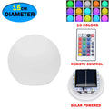 Solar LED Floating Ball Light 16 Color Remote Control IP65 8cm Vinyl Pool Garden Outdoor Night Light