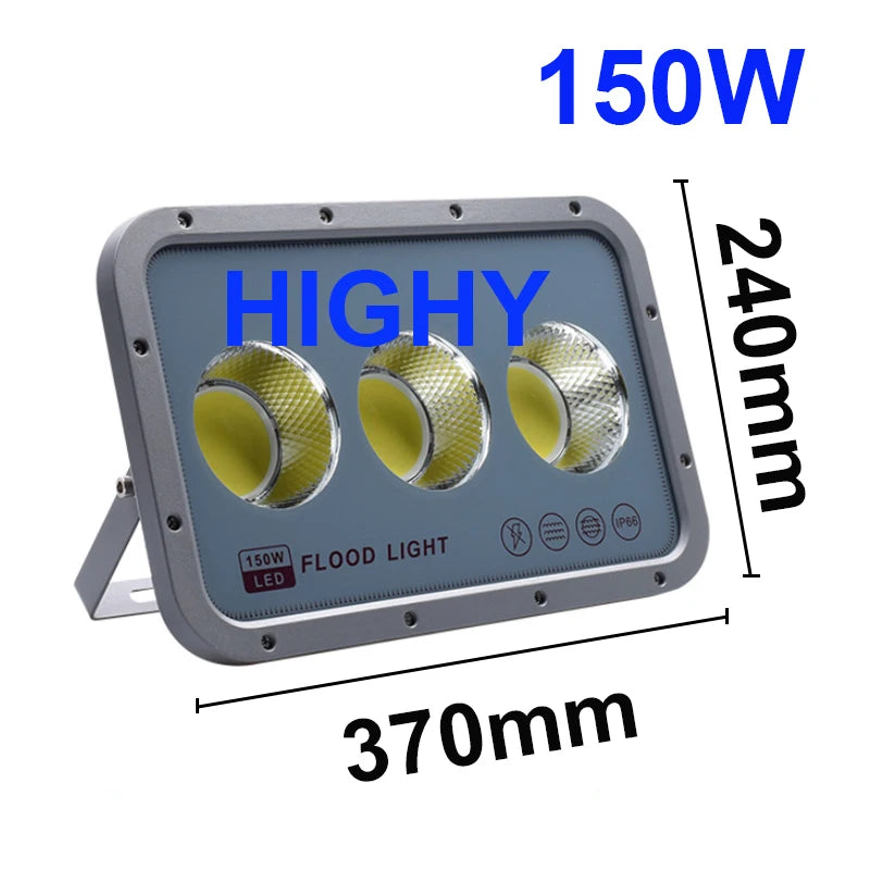 COB LED Flood Light 50W 100W 150W 200W IP65 90° AC 110-240V Warm Cool White Aluminum