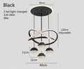 Modern LED Chandelier Iron Acrylic Semi Flush Mount 400mm Up and Down Shadeless AC 110-260V Black Gold Dining Room Living Room