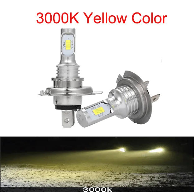 H4 H7 H8 H9 H11 9005 9006 LED Headlight Bulb 3570 CSP 20000lm 80W IP68 DC 12-24V 2-Pack