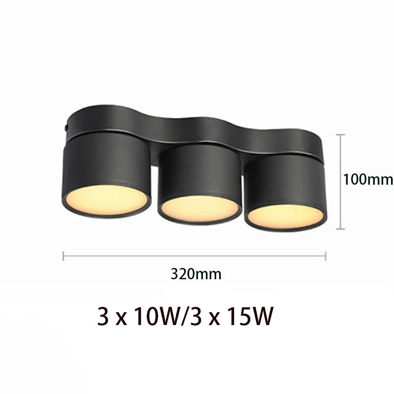90° Fold 350° Rotate Dimmable COB LED Ceiling Downlight 10W 15W CRI 90+ AC 85-265V Black