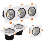 Dimmable COB LED Recessed Downlight 7W-15W Single Double Triple Head 24° CRI 85+ AC 85-265V