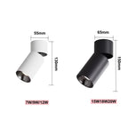 Dimmable Rotatable COB LED Surface Mounted Downlight 7W 10W 12W 15W 18W 20W Frosted Aluminum Knob Switch CRI 90 IP42 AC 85-265V Black