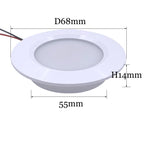 Ultra Thin IP52 LED Recessed Downlight 3W 5W DC 12V 24V 55mm Cutout 120 Degree PWM Dimmable Aluminum Kitchen Ceiling Cabinet Spotlight