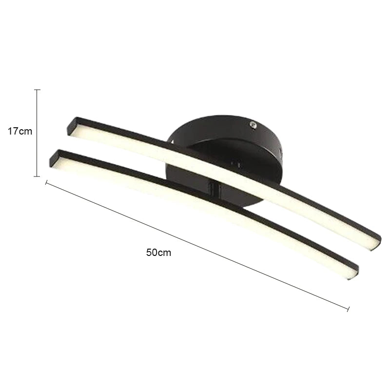 Modern LED Ceiling Light 3-Color Switch Remote Dimmable Black White Gold AC 90-260V