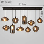 Modern Multi-Head Glass Pendant Chandelier 3 6 8 10 12 Heads 21-114W Dimmable AC 90-265V