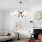 Mid-Century Bauhaus Chandelier E27 Iron Stained Glass Pendant 90-260V Living Room Dining