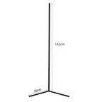 LED Corner Floor Lamp 16-20W DC 12V AC 100-240V 142cm 5050 120 LED Touch Switch Aluminum Iron Acrylic White Black Warm White Cool White Remote