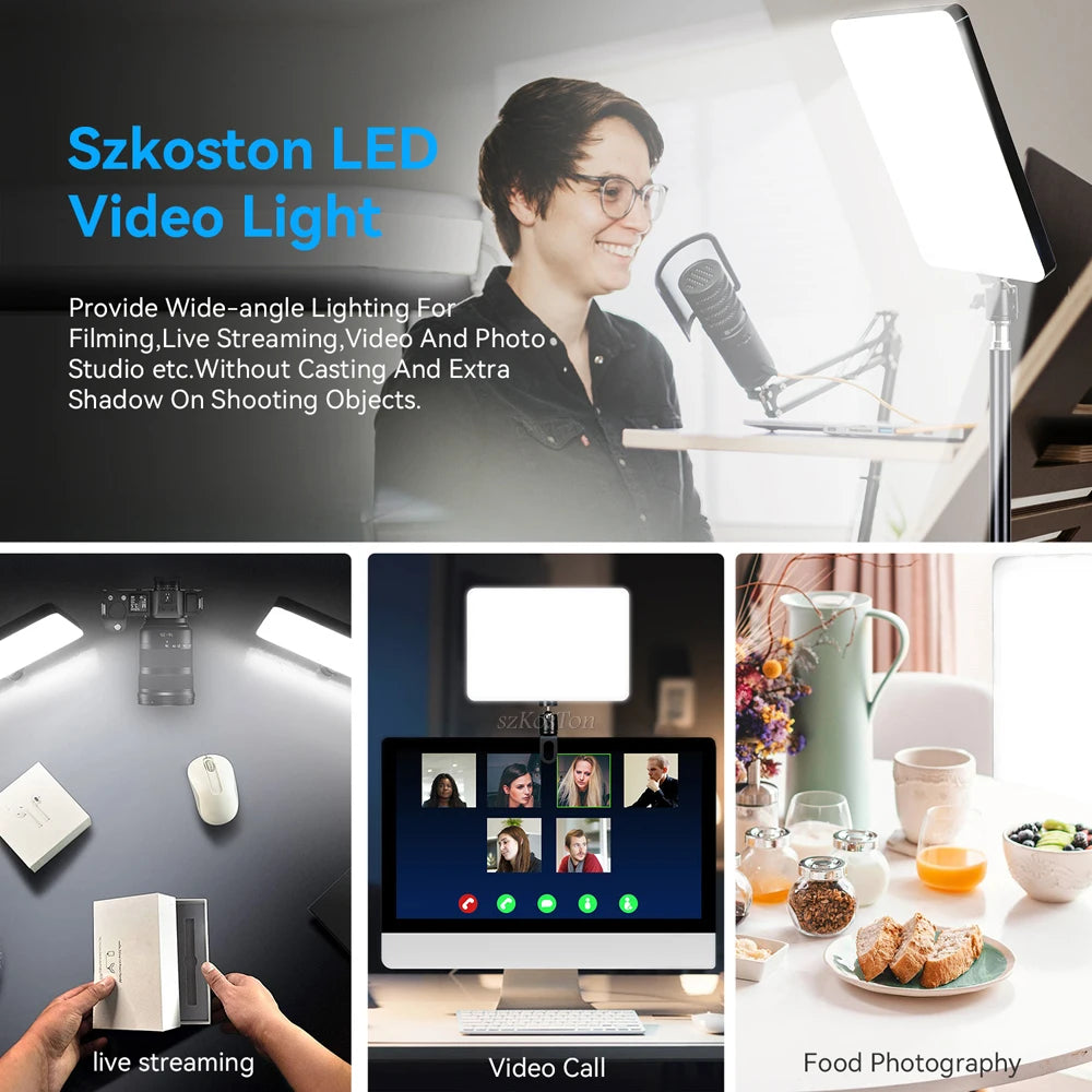 8/12 Inch LED Photography Video Panel Light 12W 15W 1700lm CRI 85+ 2800-7000K 5V USB-C Tripod