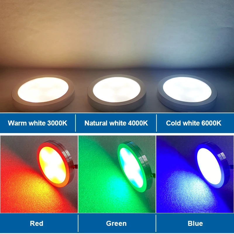USB 5V Ultra Thin LED Cabinet Spotlight 3W 5W 7W SMD 2835 Aluminum Surface Mount IP42 120 Degree Indoor RV Caravan
