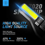 T10 W5W 194 LED Bulb 2-SMD7020 100lm DC 12-14V Car Interior Dome Map License Plate 10-Pack
