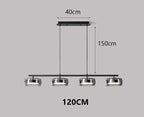 Nordic Multi-Head Glass Pendant Lamp 3 4 5 6 Heads 45-90W 3-Color Switchable AC 90-265V