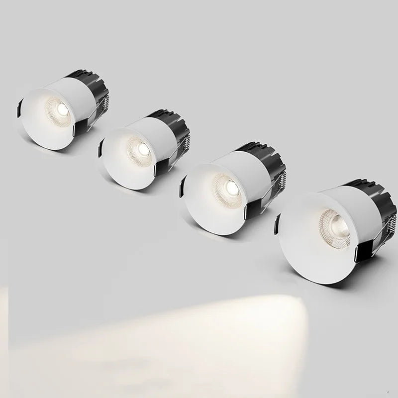 Mini Curved Dimmable COB LED Recessed Downlight 5W 7W 10W 12W 15W 18W CRI 90+ 85-265V