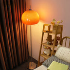 Modern Gradient Orange Mushroom Glass Floor Lamp Stainless Steel Knob Dimmable AC 90-260V