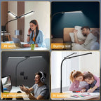 Double-Head LED Desk Lamp 24W USB DC 5V 10 Dimming Levels 3-CCT CRI 90+ 360° Gooseneck