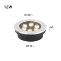 IP67 LED Recessed Ground Spotlight 2W 3W 6W 10W 12W 18W Aluminum Stainless Steel Tempered Glass AC 85-265V or DC 12V 24V Garden Pool