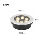 IP67 LED Recessed Ground Spotlight 2W 3W 6W 10W 12W 18W Aluminum Stainless Steel Tempered Glass AC 85-265V or DC 12V 24V Garden Pool