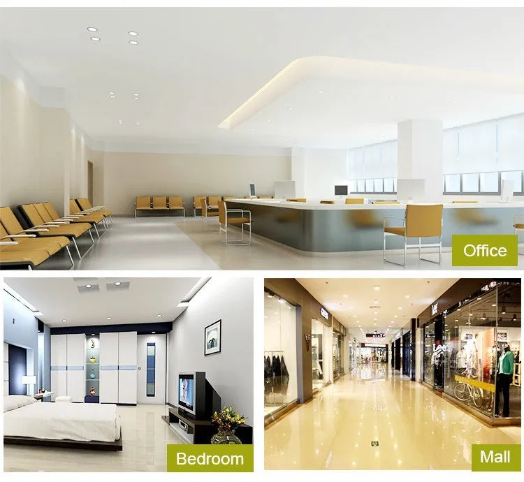 Ultra-Thin LED Recessed Panel Downlight 3W 4W 6W 9W 12W 15W 25W Round Square 85-265V