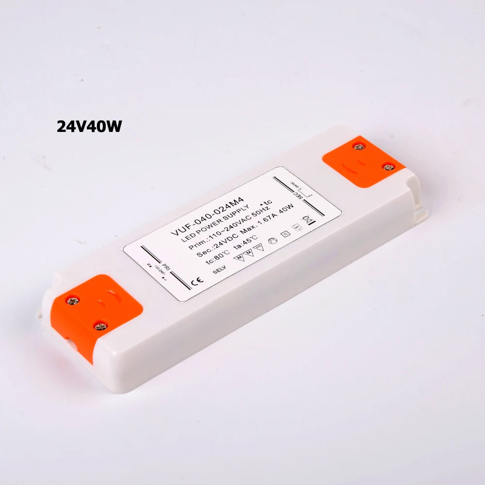 Ultra-Slim LED Driver Transformer 6W 12W 15W 20W 30W 50W 60W AC 110-240V to DC 12V 24V