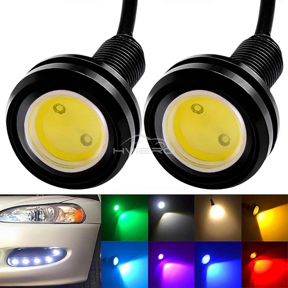 2X White Red Blue 23mm Eagle Eye Daytime Running DRL Car Moto Backup Led Parking Turn Signal lamp Brake Bulb Day Light Fog Lamp
