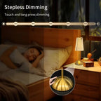 Crystal LED Rechargeable Table Lamp 3W Touch Dimmable 3 Color Temperatures USB-C Iron Base PMMA Shade IP20 Bedroom Bedside