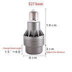 E27 COB LED Spotlight 5W 7W 10W 12W Adjustable Zoom 15-60 Degree 3 Colors AC 85-240V