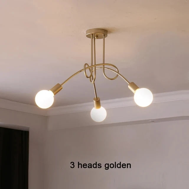 Modern Minimalist Branch Chandelier E26 E27 Iron AC 110-240V Hotel Restaurant Living Room