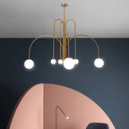 Nordic Minimalist G9 Pendant Chandelier Iron Frosted Glass Black Gold Red 90-260V