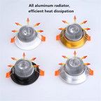 COB LED Recessed Downlight 3W 6W 10W 14W 18W 24W CRI 95 120 Degree IP52 Die Cast Aluminum Dimmable Driver Included AC 85-265V Warm White Natural White Cool White