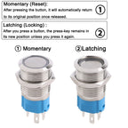 Metal LED Push Button Switch 12 16 19 22mm IP65 Self-Reset Self-Lock 5A 250V CE RoHS CCC