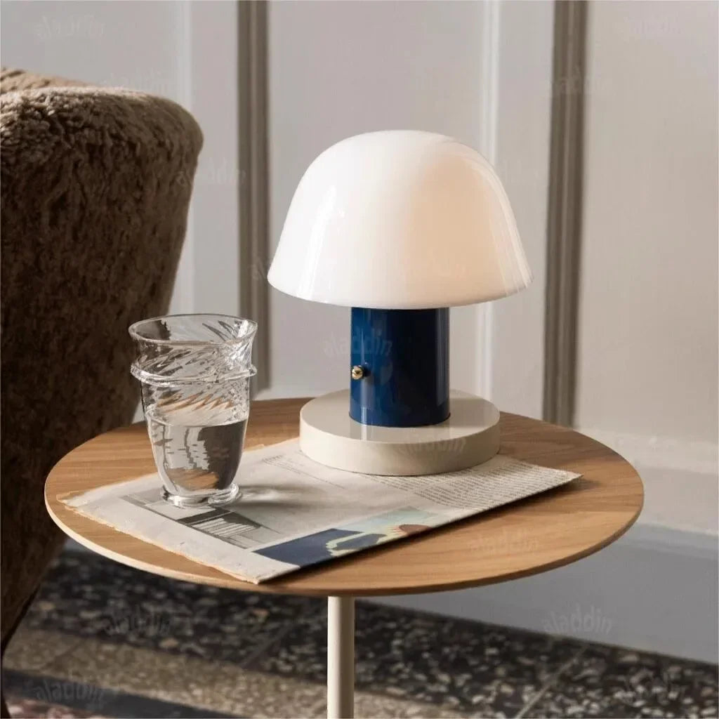 Nordic Retro Mushroom Table Lamp Touch Dimmable USB Charging AC 90-260V Bedroom Bedside
