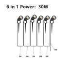 LED Garden Spotlight Set 5W per Head IP65 360° Adjustable Stake AC 100-240V Warm White