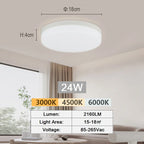 Ultra-Thin LED Flush Mount Ceiling Light 48W 6500K Square Iron Acrylic AC 90-260V