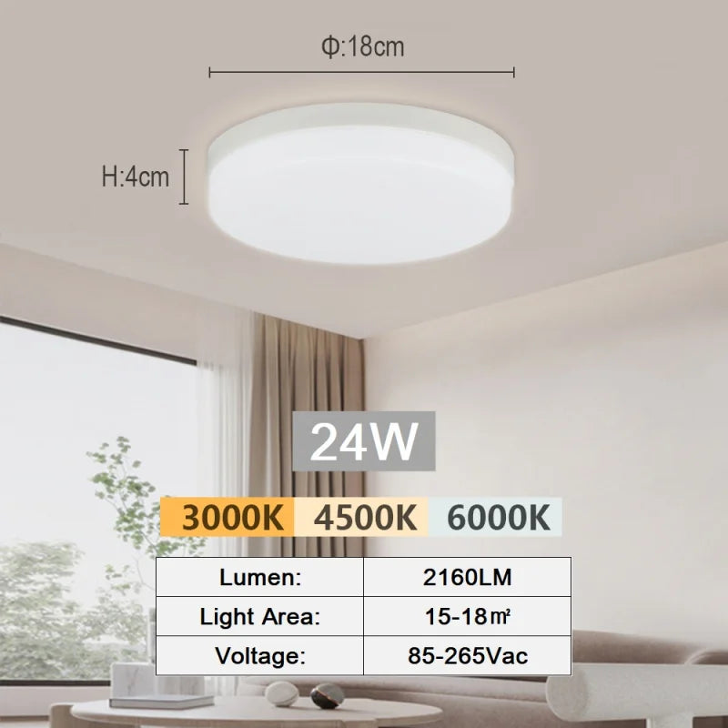 Ultra-Thin LED Flush Mount Ceiling Light 48W 6500K Square Iron Acrylic AC 90-260V