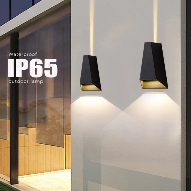IP65 LED Outdoor Wall Lamp 6W 10W Aluminum Borosilicate Glass Baked Finish CRI 80 90 lm/W AC 85-265V Porch Garden Nordic Black White