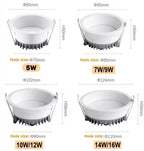 LED Recessed Downlight 5W 7W 9W 10W 12W 14W 16W SMD 2835 CRI 90 120 Degree Dimmable Knob Switch AC 110V or AC 85-265V Warm White Natural White Cool White
